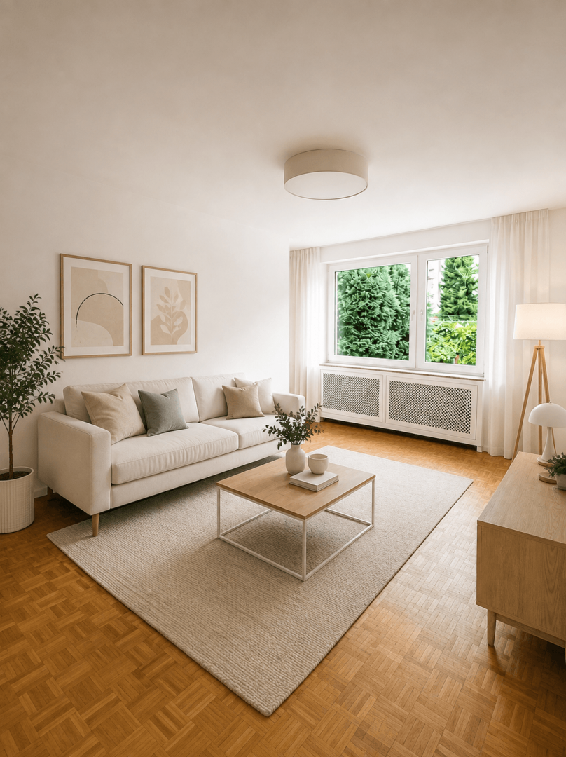 Wohnzimmer mit KI eingerichtet