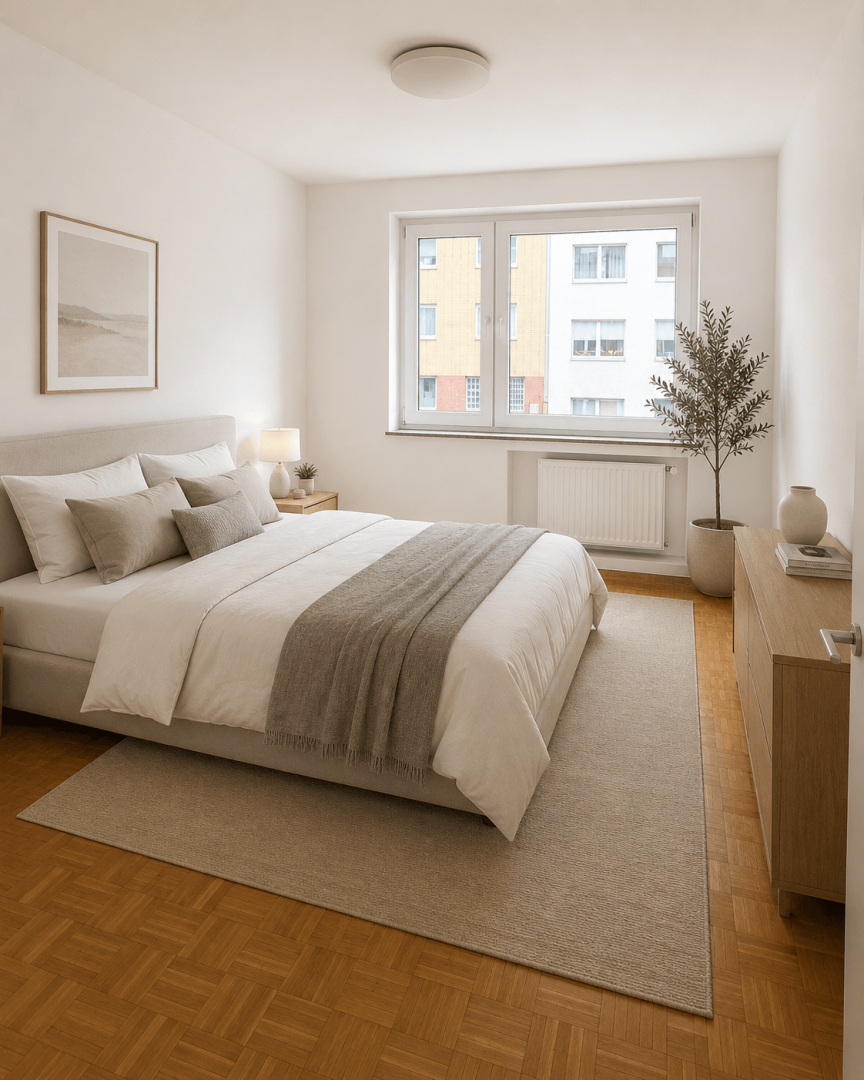 Schlafzimmer mit KI eingerichtet